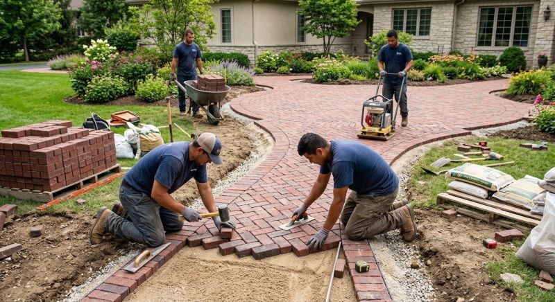 Brick Hardscape Installation in Billerica, MA