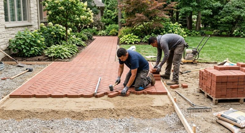 Brick Hardscape Installation in Essex County, MA