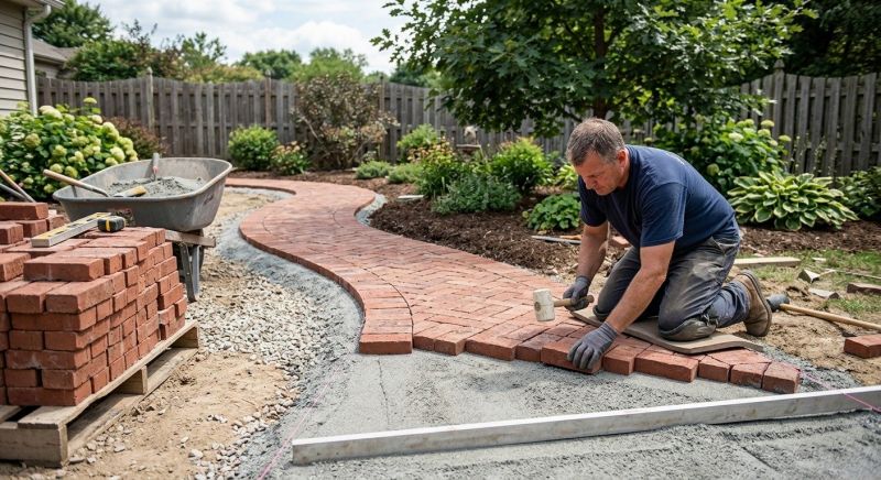 Brick Hardscape Installation in Middlesex County, MA