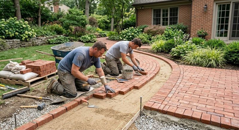 Brick Hardscape Installation in Lincoln, MA