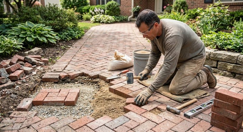 Brick Pathway Repair in Middlesex County, MA