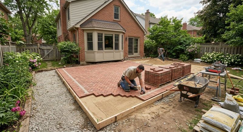 Brick Paving Installation in Winchester, MA