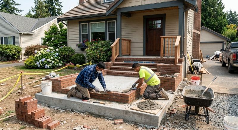 Brick Porch Installation in Middlesex County, MA