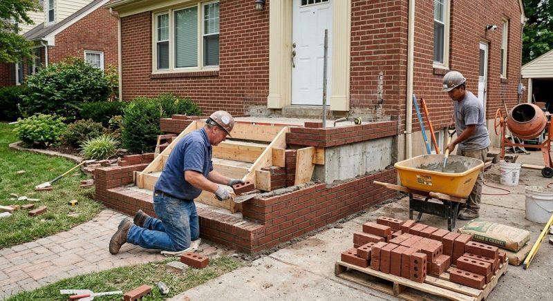 Brick Porch Installation in Middlesex County, MA