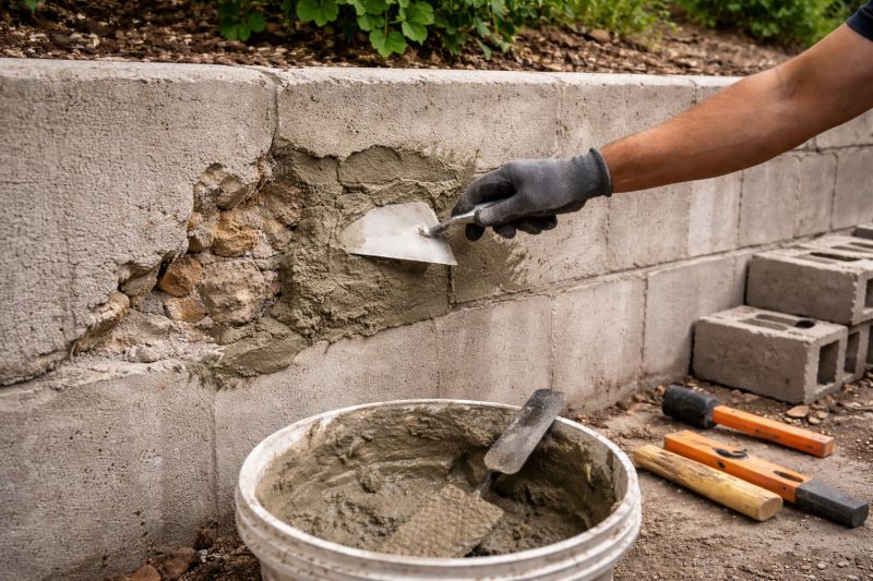 Brick Retaining Wall Repair in Middlesex County, MA