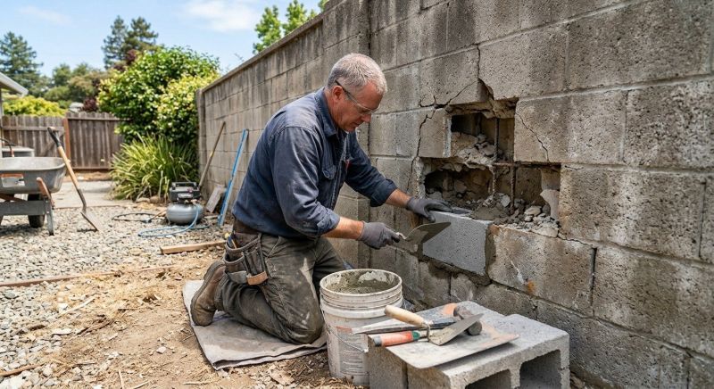 Concrete Block Repair in Burlington, MA