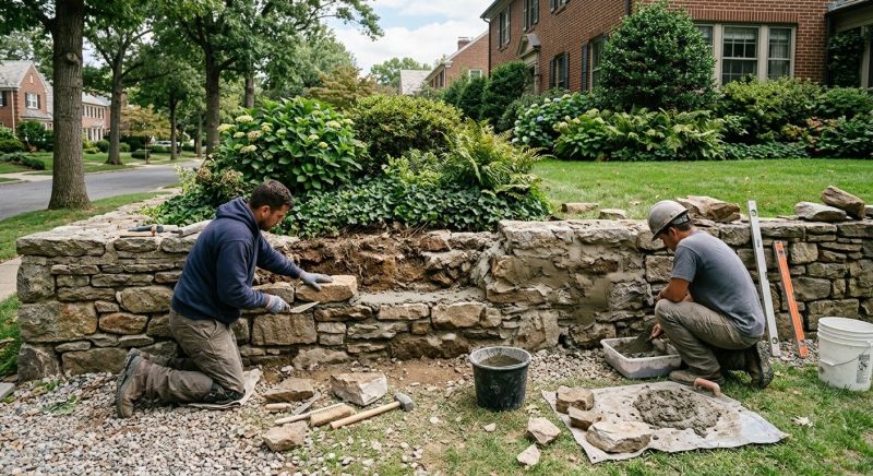 Stone Wall Repair in Charlestown, MA