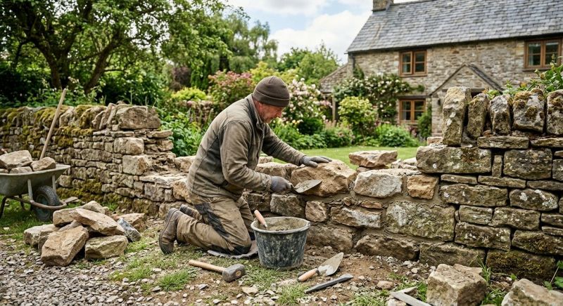 Stone Wall Repair in East Walpole, MA